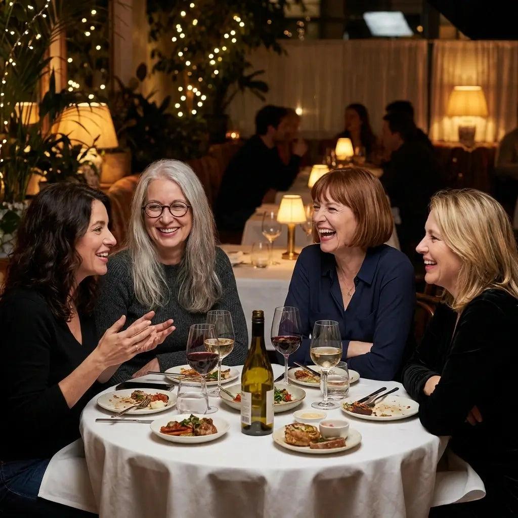 Frauen genießen gemeinsam Essen – gesunde Ernährung ab 40